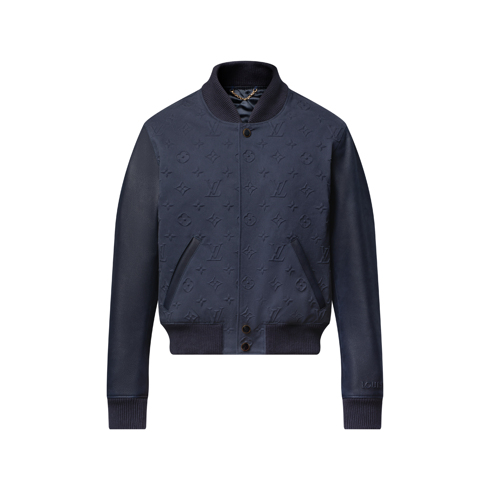 Embossed Monogram Cotton Varsity Jacket - High-End Ready-to-Wear